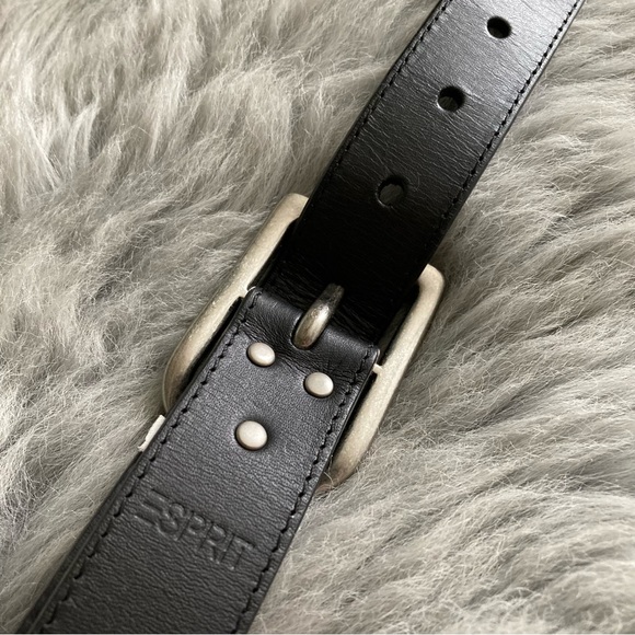 Esprit Brand New Black Leather and Chain Belt - Picture 3 of 4